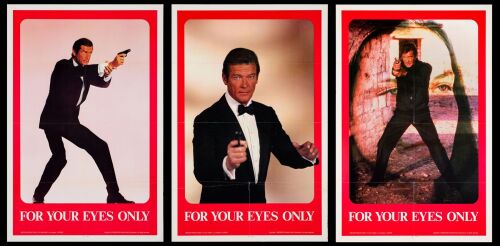 597. Set of 3 One Sheets (27" x 41"); Grezon Productions Advance Styles A, B and C; Very Fine- Folded ### JAMES BOND: FOR YOUR EYES ONLY (1981)
