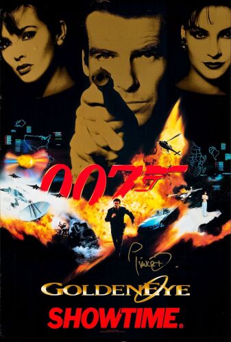 600. One Sheet (26.5" x 39.75") Signed by Pierce Brosnan (Photos of signing); Very Fine+ Rolled ### JAMES BOND: GOLDENEYE (R-1996)