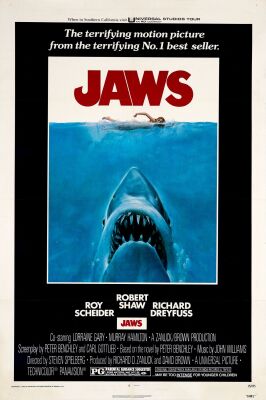 604. One Sheet (27" x 41"); Very Fine- on Linen ### JAWS (1975)