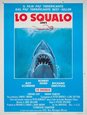 610. Italian Two Fogli (39" x 55"); The Collection of the Late J. Stephen Ryan; Very Fine- Folded ### JAWS (1975)