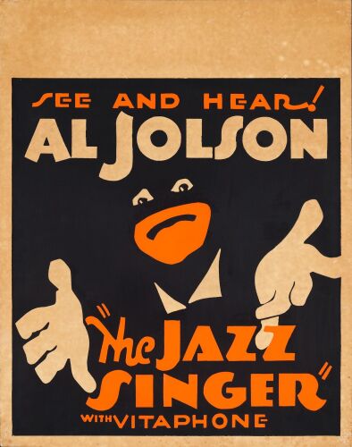 613. Counterfeit Jumbo Window Card (22" x 28"); Very Fine+ ### THE JAZZ SINGER (1927)