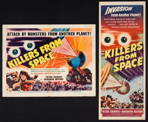 625. Half Sheet and Insert (21.75" x 28", 14" x 36"); Style B (Half Sheet); Very Fine- Folded ### KILLERS FROM SPACE (1954)