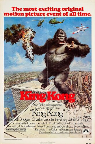 628. One Sheet (27" x 41") Signed by Jessica Lange (Grad Authenticated); Very Fine+ Folded ### KING KONG (1976)