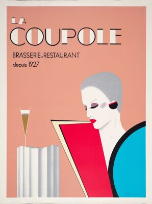 632. Advertising Poster (48" x 63") Signed by Gerard Courbouleix Deneriaz (AKA Razzia) (Beckett COA); Near Mint on Linen ### LA COUPOLE (1981)