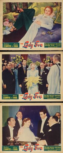 635. Lobby Cards (3) (11" x 14"); Fine- ### THE LADY EVE (1941)