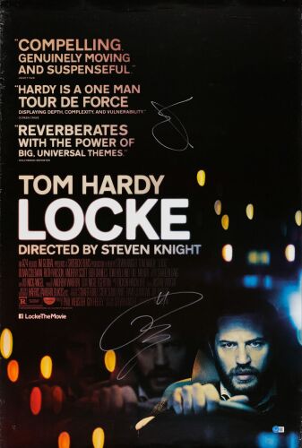 646. One Sheet (27" x 40") Signed by Tom Hardy and Steven Knight (Beckett COA); Double-Sided; Fine+ Rolled ### LOCKE (2013)