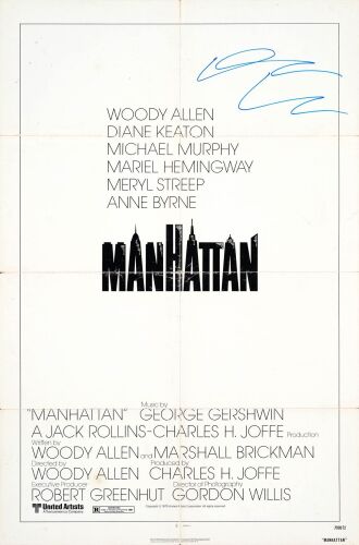 662. One Sheet (27" x 41") Signed by Diane Keaton (JSA COA); Fine+ Folded ### MANHATTAN (1979)