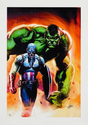 667. Giclee Print on Canvas (18" x 25.25") Signed by Stan Lee (Marvel Artworks COA); "Ultimate Origins #5", Edition 17 of 20; Near Mint Rolled ### MARVEL COMICS (2011)
