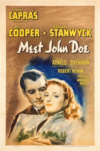 670. One Sheet (27" x 41"); Very Fine+ on Linen ### MEET JOHN DOE (1941)