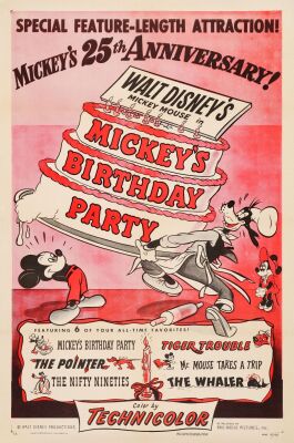 675. One Sheet (27" x 41"); Style A; Very Fine+ on Linen ### MICKEY'S BIRTHDAY PARTY (R-1953)