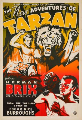 704. One Sheet (28" x 41"); The Bradleigh Vinson Collection; Sack Silk Screen Style; Very Fine Folded ### THE NEW ADVENTURES OF TARZAN (1935)