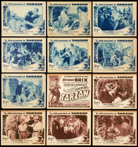 706. Title Lobby Cards & Lobby Cards (54) (11" x 14"); The Bradleigh Vinson Collection; Very Fine ### NEW ADVENTURES OF TARZAN, THE / TARZAN THE TIGER (1935)