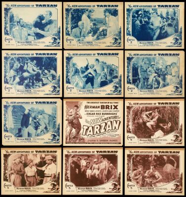 706. Title Lobby Cards & Lobby Cards (54) (11" x 14"); The Bradleigh Vinson Collection; Very Fine ### NEW ADVENTURES OF TARZAN, THE / TARZAN THE TIGER (1935)