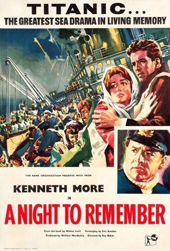 708. Full-Bleed British One Sheet (27" x 40"); Country-of-Origin; Very Fine+ on Linen ### A NIGHT TO REMEMBER (1958)