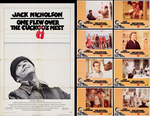 721. One Sheet and Lobby Card Set (8) (27" x 41", 11" x 14"); Fine Folded ### ONE FLEW OVER THE CUCKOO'S NEST (1975)