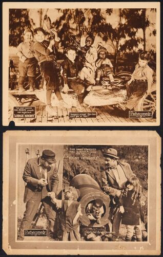 727. Lobby Cards (2) (11" x 14"); Fine+ ### OUR GANG: YOUNG SHERLOCKS / LODGE NIGHT (1922, 1923)