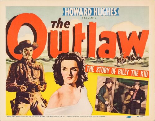 731. Title Lobby Card (11" x 14"); 1941 Aborted First Release; Near Mint ### THE OUTLAW (1941)