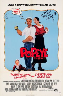 749. One Sheet (27" x 41") Signed by Robin Williams and Shelley Duvall (JSA COA); Very Fine+ Folded ### POPEYE (1980)