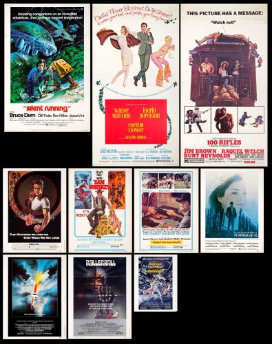 780. Three Sheets (2) ,40 x 60, 30 x 40 (5), Mini Poster (41" x 81", 40" x 60", 30" x 40", 20.5" x 27"); Very Fine- Rolled ### ROLLERBALL [1975] AND ADDITIONAL POSTERS [9] (1969 - 1979)