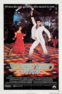 789. One Sheet (27" x 41") Signed by John Travolta, Karen Lynn Gorney and John Badham (Director) (JSA COA); R-Rated Style; Very Good+ Folded ### SATURDAY NIGHT FEVER (1977)