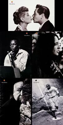 318. "Think Different" Commercial Posters (5) (24" x 36"); Featuring Jackie Robinson, Joan Baez, Miles Davis, Lucille Ball & Desi Arnaz and Alfred Hitchcock; Very Fine Rolled ### APPLE, INC. (1997-1998)