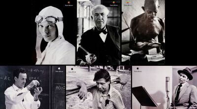 319. "Think Different" Commercial Posters (6) (24" x 36"); Featuring Richard Feynman, Frank Sinatra, Amelia Earhart, Mahatma Gandhi, Thomas Edison and Cesar Chavez; Very Fine Rolled ### APPLE, INC. (1997-1998)