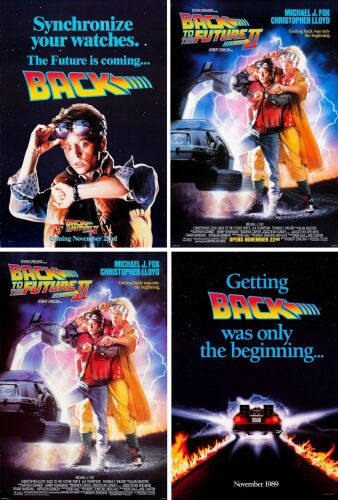 328. One Sheets (4) (26.75" x 39.75" (2), 27" x 40" (2); Advance (3), Regular Style (1), Single-Sided (1) and Double-Sided (3); Very Fine+ Rolled ### BACK TO THE FUTURE PART II (1989)