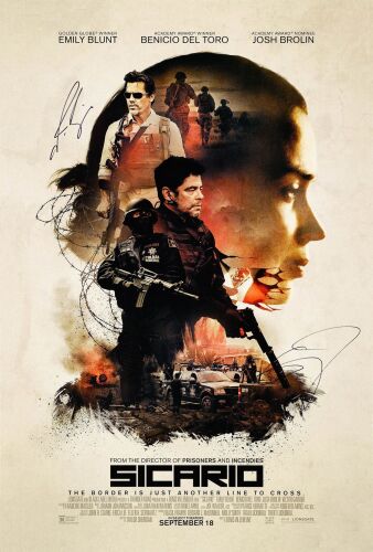 803. One Sheet (27" x 41") Signed by Emily Blunt and Josh Brolin (JSA COA); Double-Sided; Very Fine Rolled ### SICARIO (2015)