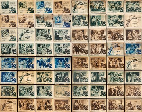 809. Title Lobby Cards & Lobby Cards (64) (11" x 14"); Chapters 1, 4, 5, 6, 7, 8, 10, 11; Fine ### SILENT SERIAL: A FINAL RECKONING (1928)