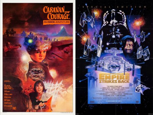 874. One Sheets (2) (27" x 40", 27" x 41"); Advance Version C, International Style A; Near Mint Folded + Tri-Folded ### STAR WARS: THE EMPIRE STRIKES BACK - SPECIAL EDITION / CARAVAN OF COURAGE: AN EWOK ADVENTURE (R-1997, 1984)