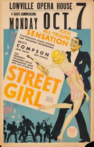 879. Window Card (14" x 22"); Fine ### STREET GIRL (1929)
