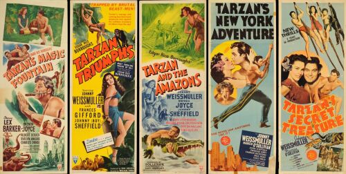 902. Inserts (5) (14" x 36"); The Bradleigh Vinson Collection; Fine+ Folded ### TARZAN TRIUMPHS [1943] AND OTHERS INSERTS [5] (1941 - 1949)