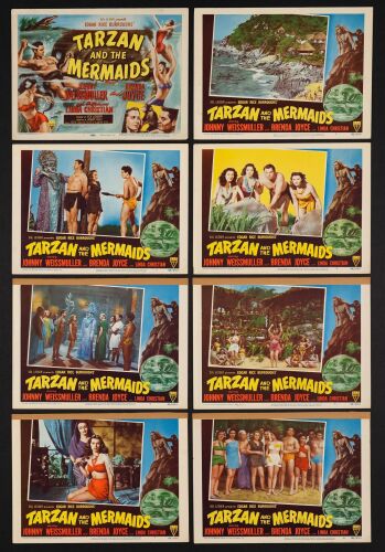909. Lobby Card Set (8) (11" x 14"); The Bradleigh Vinson Collection; Very Fine- ### TARZAN AND THE MERMAIDS (1948)