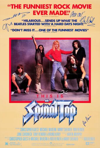 932. Full-Bleed One Sheet (27" x 41") Signed by Christopher Guest, Harry Shearer (autographed as character name), Michael McKean (autographed as character name) and Rob Reiner (Co-Writer and Director) ### THIS IS SPINAL TAP (1984)