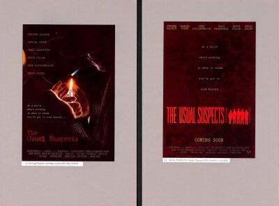 956. Poster Comps (2) (10" x 15"); The Collection of the Late J. Stephen Ryan; Near Mint on Cardstock ### THE USUAL SUSPECTS (1995)