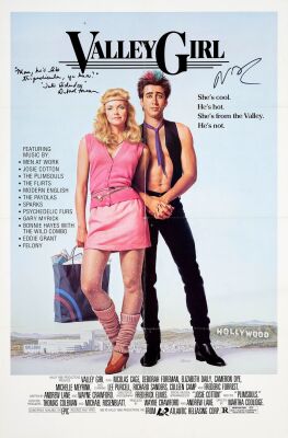 957. One Sheet (27" x 41") Signed by Nicholas Cage and Deborah Foreman (JSA COA); Very Fine+ Folded ### VALLEY GIRL (1983)