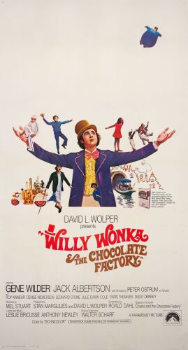 976. Three Sheet (41" x 77"); The Collection of the Late J. Stephen Ryan; Very Fine- on Linen ### WILLY WONKA & THE CHOCOLATE FACTORY (1971)
