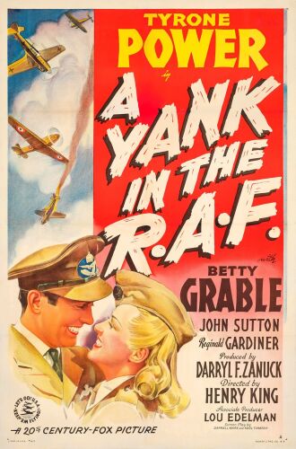 986. One Sheet (27" x 41"); Style A, Stone Lithograph; Very Fine- on Linen ### A YANK IN THE R.A.F. (1941)