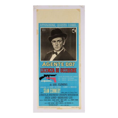 Lot # 19. Italian Locandina, 1963 (First Release); 12.25" x 27.75"; Fair; Linen-Backed ### JAMES BOND: DR. NO (1962)