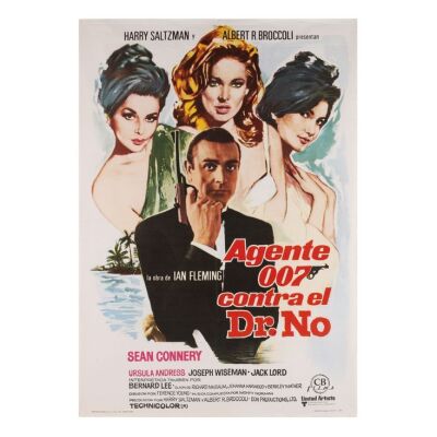 Lot # 24. Spanish One-Sheet, R-1974; 27.75" x 39.5"; Very Fine-; Folded ### JAMES BOND: DR. NO (1962)