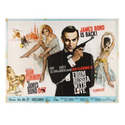 Lot # 27. British Quad, 1963; 40" x 30"; Very Good+; Folded ### JAMES BOND: FROM RUSSIA WITH LOVE (1963)
