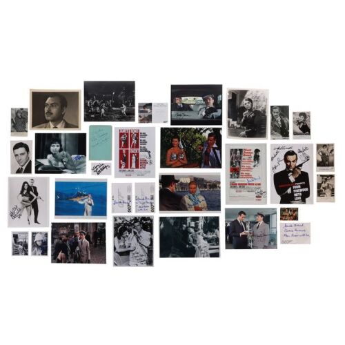 Lot # 29. Collection of 36 Cast and Crew Autographs Including Lotte Lenya, Daniela Bianchi, Pedro Armend&aacute;riz, Lewis Gilbert and More ### JAMES BOND: FROM RUSSIA WITH LOVE (1963)