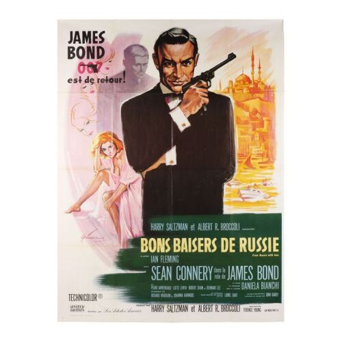 Lot # 31. French Grande, R-1970s; 47" x 63"; Very Fine; Folded ### JAMES BOND: FROM RUSSIA WITH LOVE (1963)