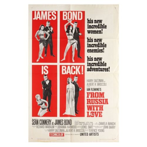 Lot # 32. US One-Sheet, 1964 (First Release); 27" x 41"; Fine-; Folded ### JAMES BOND: FROM RUSSIA WITH LOVE (1963)