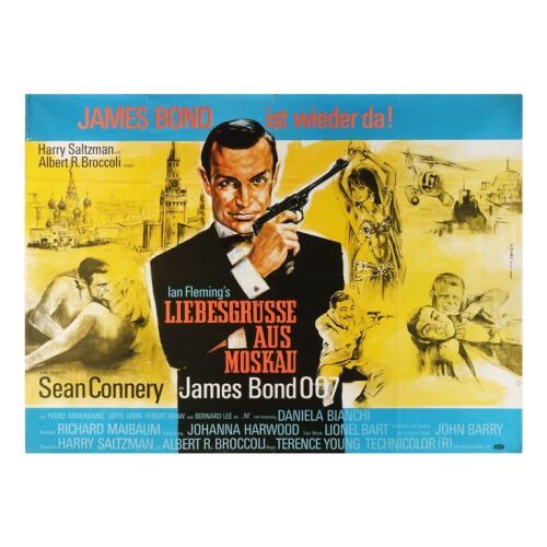 Lot # 37. German A0, 1964 (First Release); 46" x 33"; Fine+; Folded ### JAMES BOND: FROM RUSSIA WITH LOVE (1963)