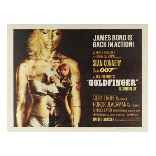 Lot # 45. US Half-Sheet, 1964; 28" x 22"; Fine-; Paper-Backed ### JAMES BOND: GOLDFINGER (1964)