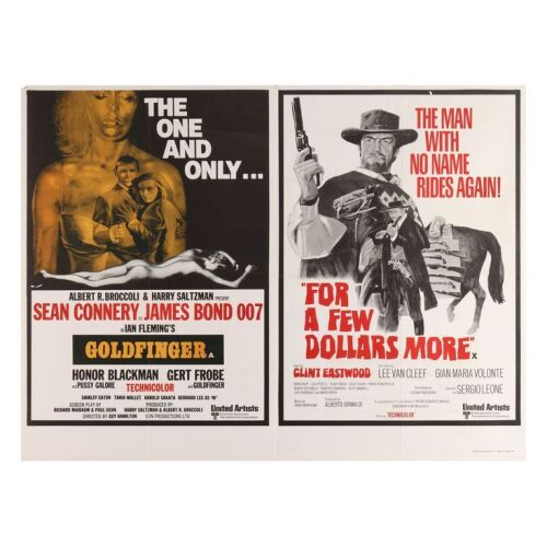 Lot # 54. British Double-Bill Quad, R-1971; 40" x 30"; Fine+; Folded ### JAMES BOND: GOLDFINGER (1964)