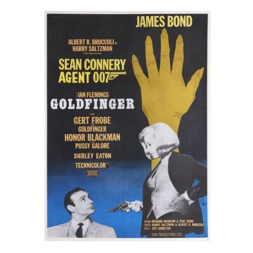 Lot # 59. Swedish One-Sheet, R-1967; 28" x 39"; Very Fine-; Linen-Backed ### JAMES BOND: GOLDFINGER (1964)