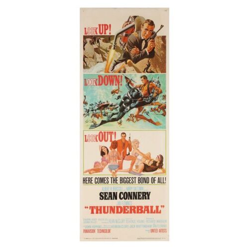 Lot # 70. US Insert, 1965; 14" x 36"; Very Fine-; Linen-Backed ### JAMES BOND: THUNDERBALL (1965)