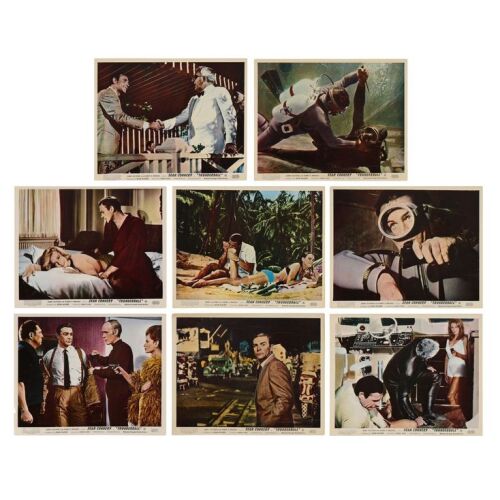 Lot # 74. Set of Eight British Front of House Cards, 1965; 10" x 8"; Fine-; Flat ### JAMES BOND: THUNDERBALL (1965)